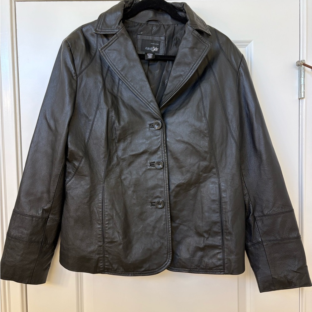 East 5th Black Leather Jacket